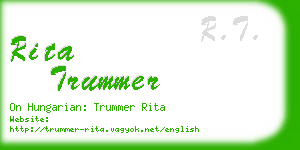 rita trummer business card